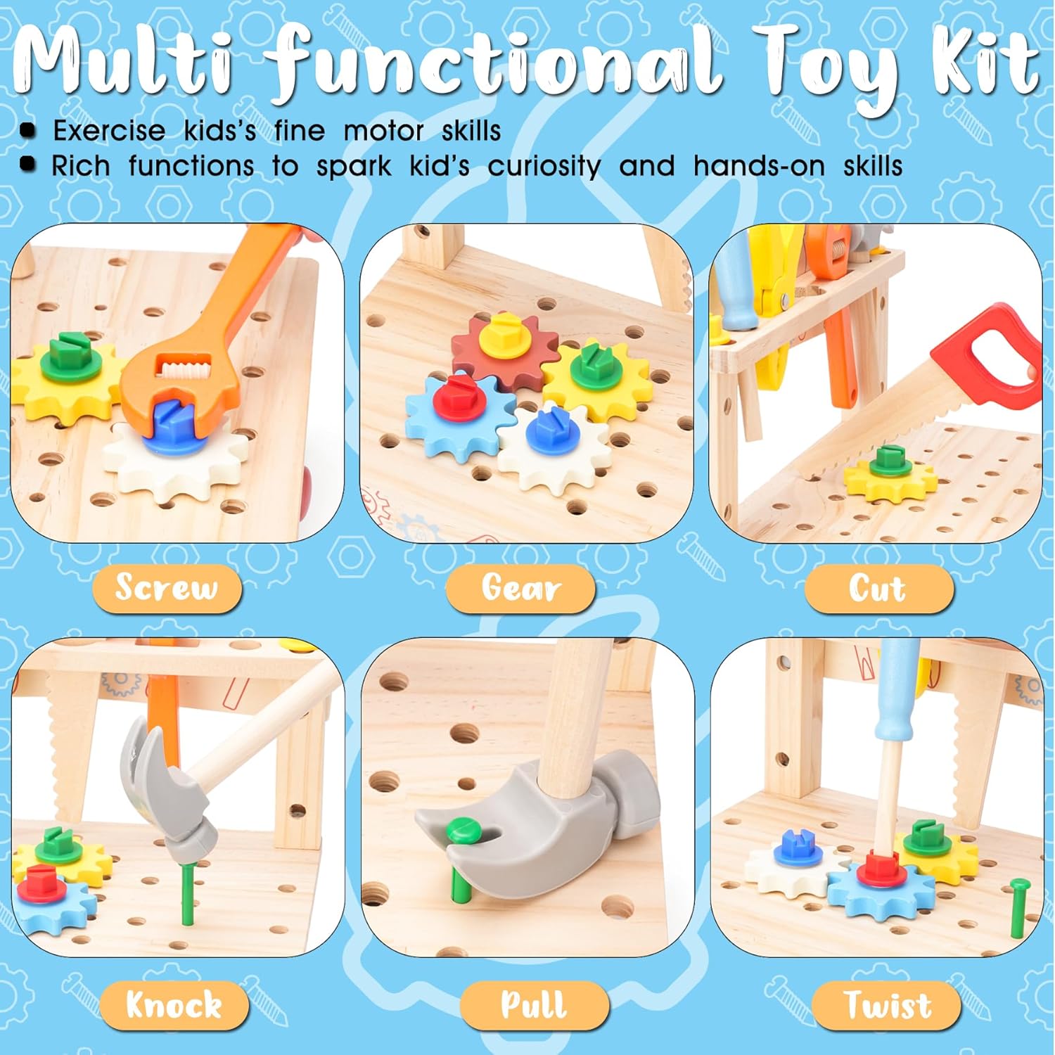 Wooden Tool Bench for Kids,Mon - Workshop Tools Toy recension och pris